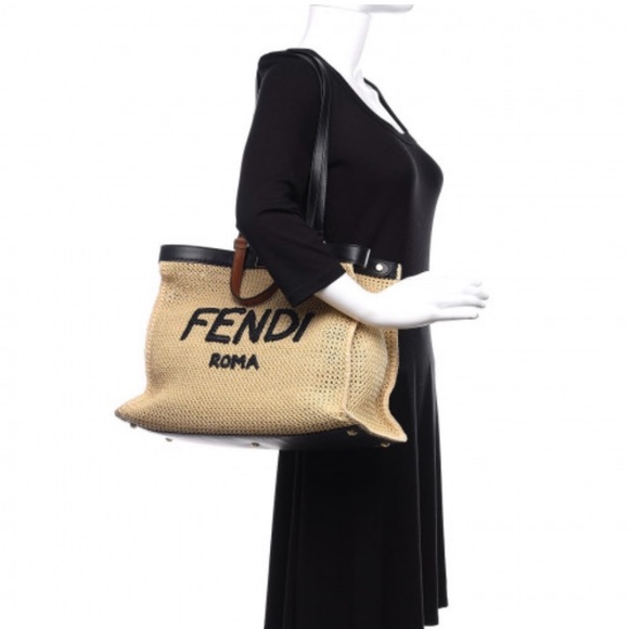 Fendi Raffia logo Peekaboo X-Tote - Picture 9 of 17
